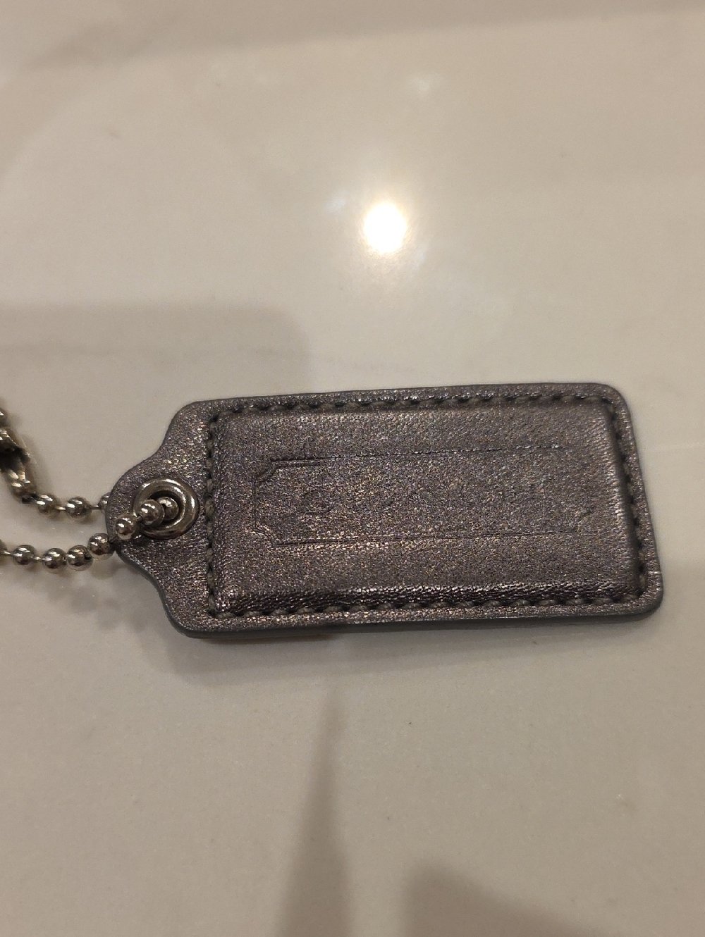 Coach Hamptons Archive Silver Metallic Hangtag 2.5×1.5 Approx - Picture 4 of 5